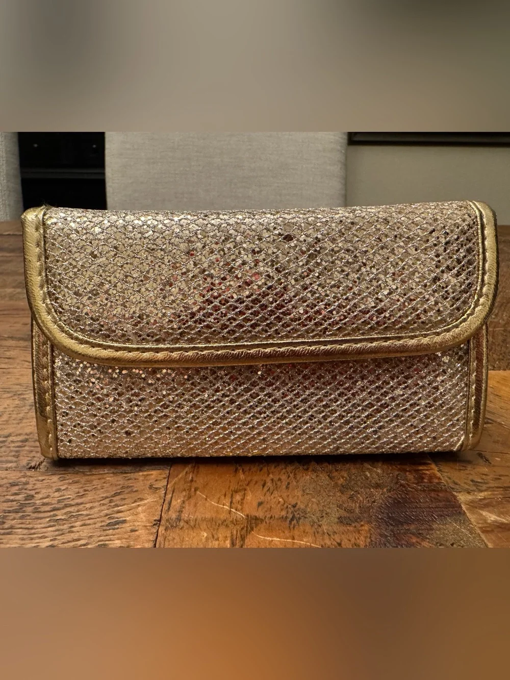 Gold Glitter Travel Manicure & Makeup Kit
